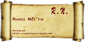 Rossi Nóra névjegykártya